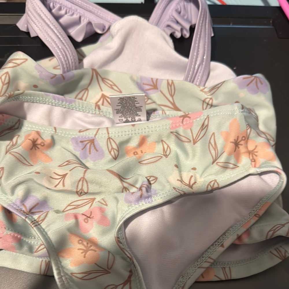 Disney Green and Purple frozen Floral Bikini